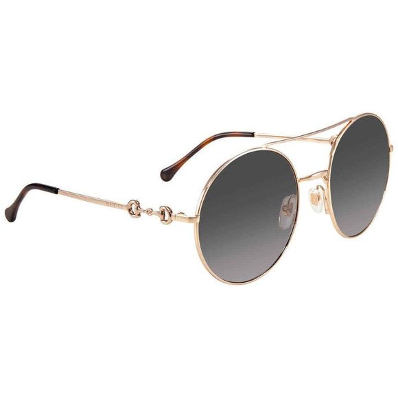 NEW Gucci Grey and Gold Round Women's Sunglasses - Picture 1 of 4